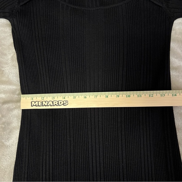House of Harlow 1960 Black Bodycon Ribbed Cutout Hem Slit Midi Dress Size XL - Picture 10 of 12